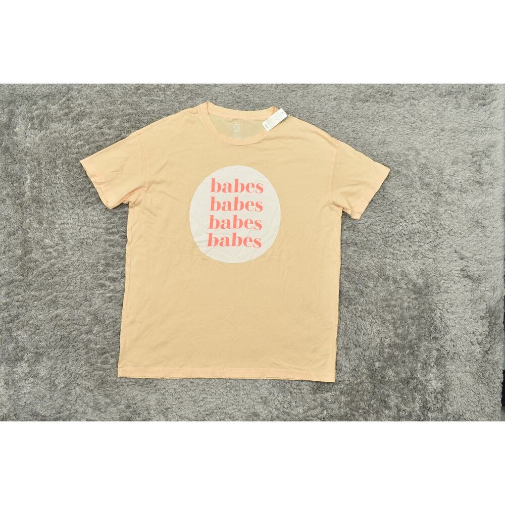 NEW Aerie Orange Cotton T-Shirt M Regular Fit Real Soft Babes Babes... - Picture 3 of 7